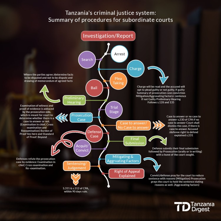 Infographic showing Tanzania's Criminal Justice System by Tanzania Digest
